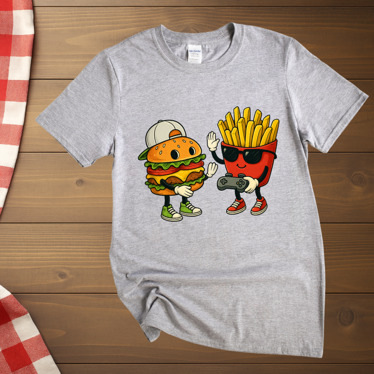 Gaming cool Burger and french fries T-Shirt