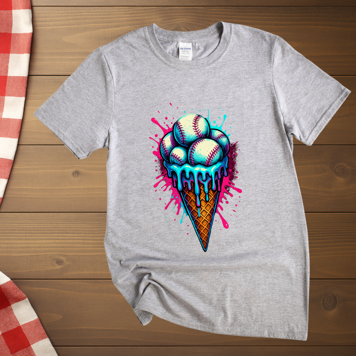 Baseball Ice cream scoops T-Shirt