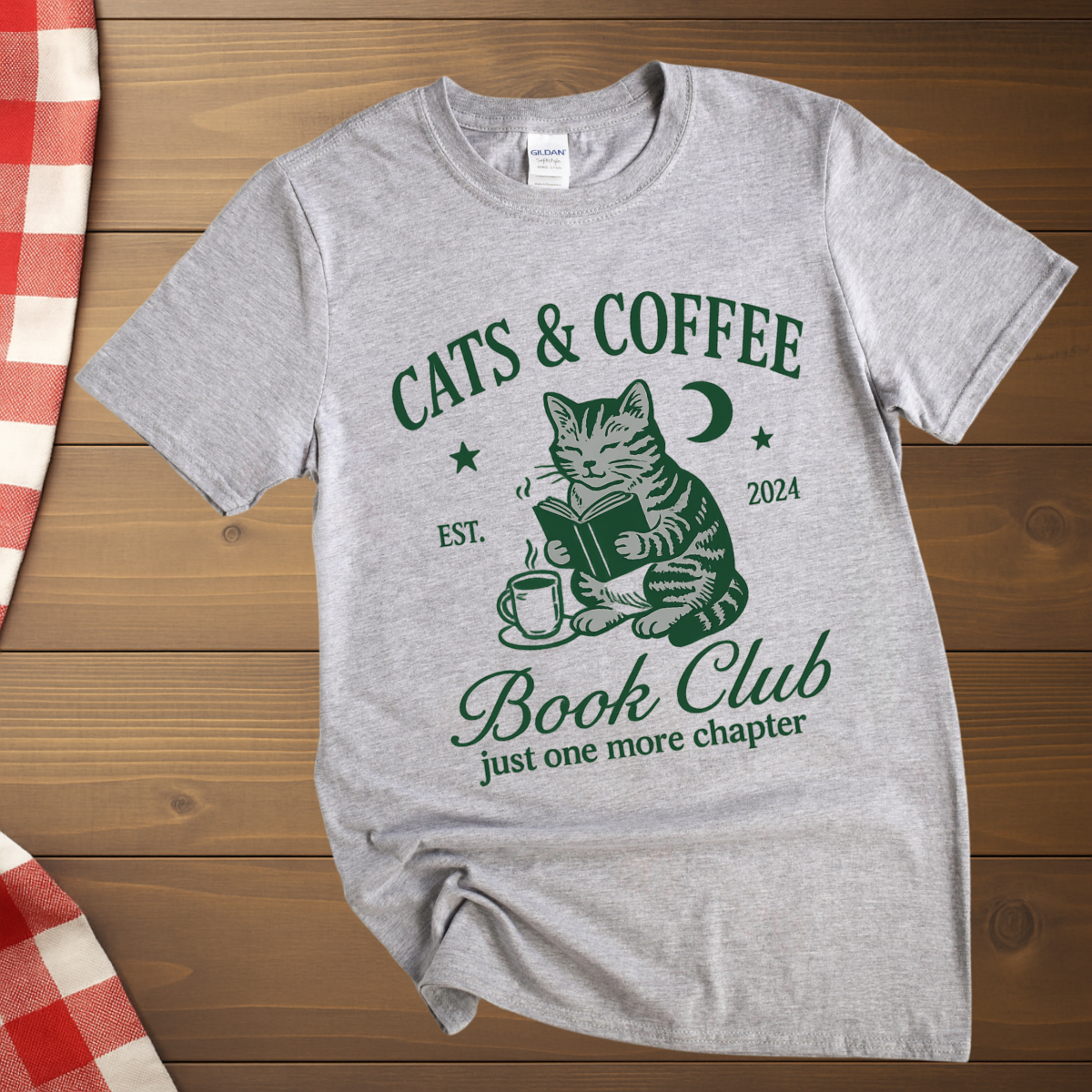 Cats and coffee Book club T-Shirt