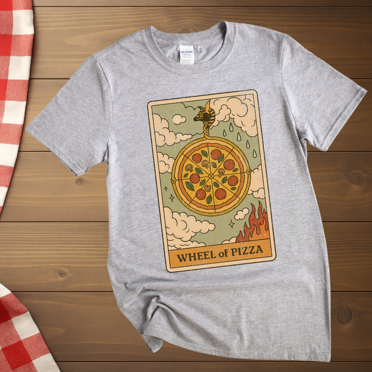 Wheel of Pizza Tarot T-Shirt