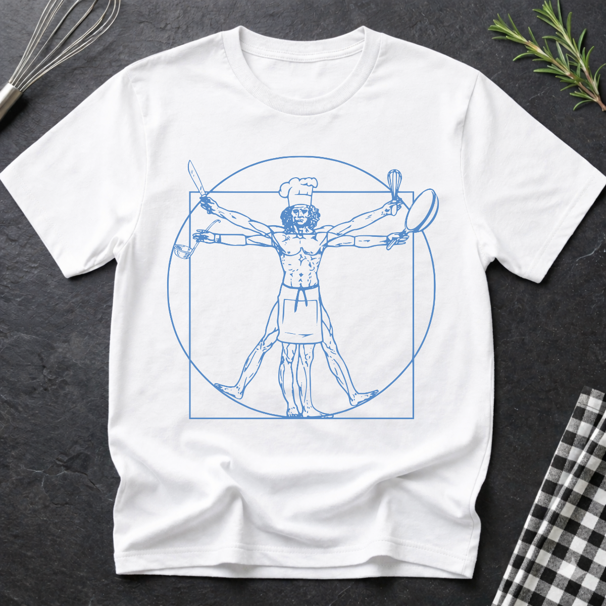 Funny Chef Vitruvian Man T-Shirt