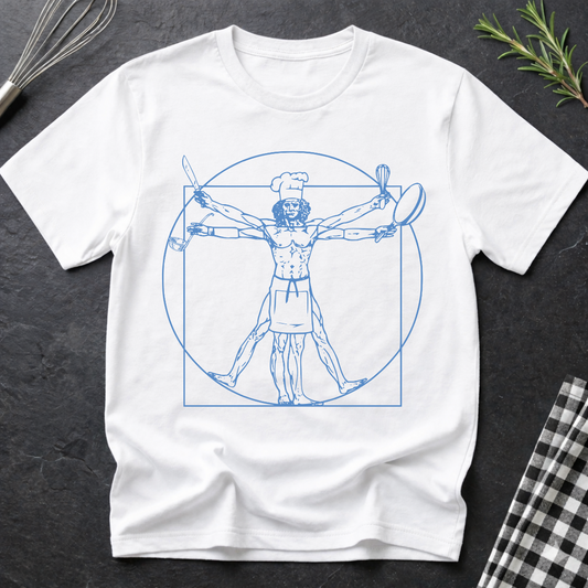 Funny Chef Vitruvian Man T-Shirt