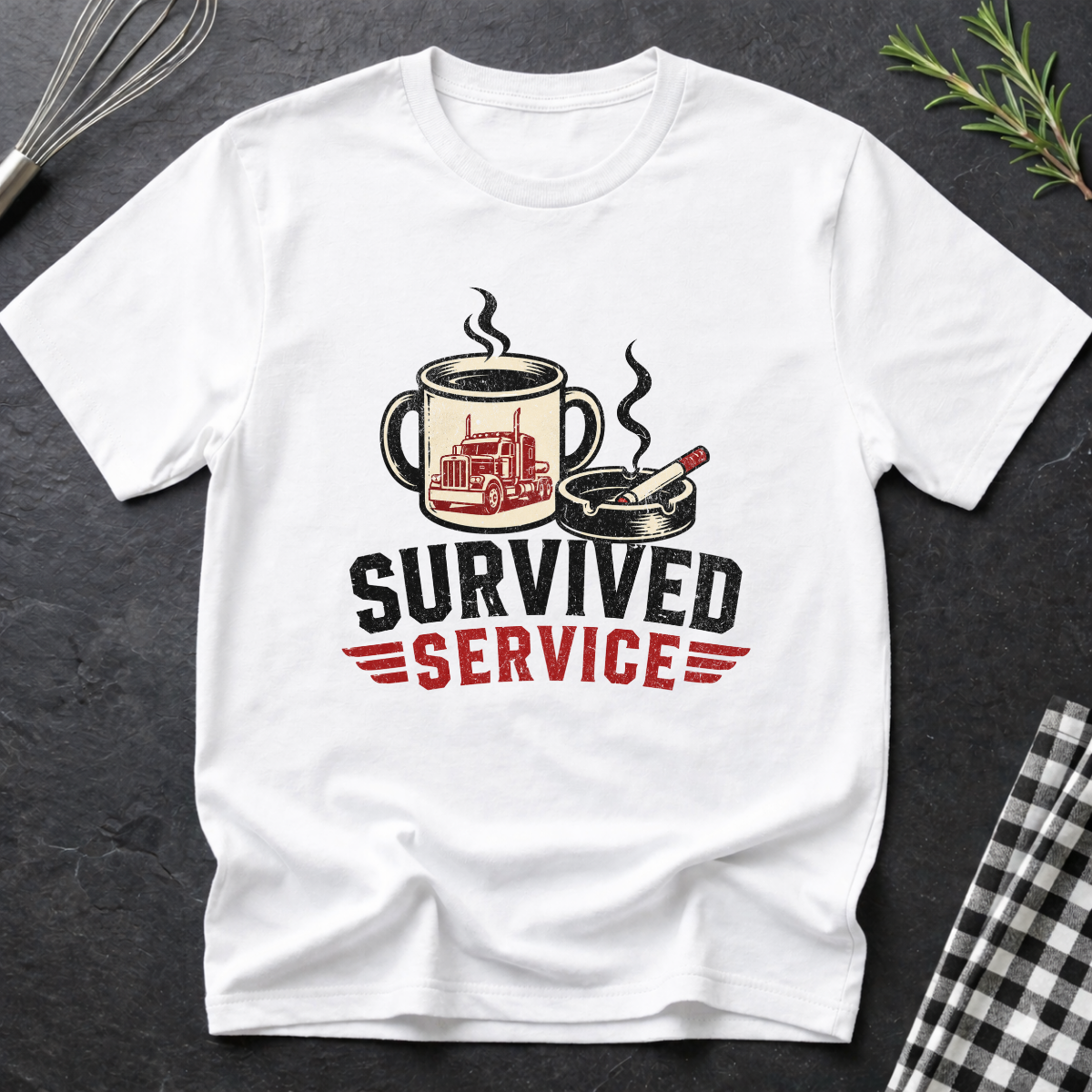 Survived Service Trucker Chef T-Shirt