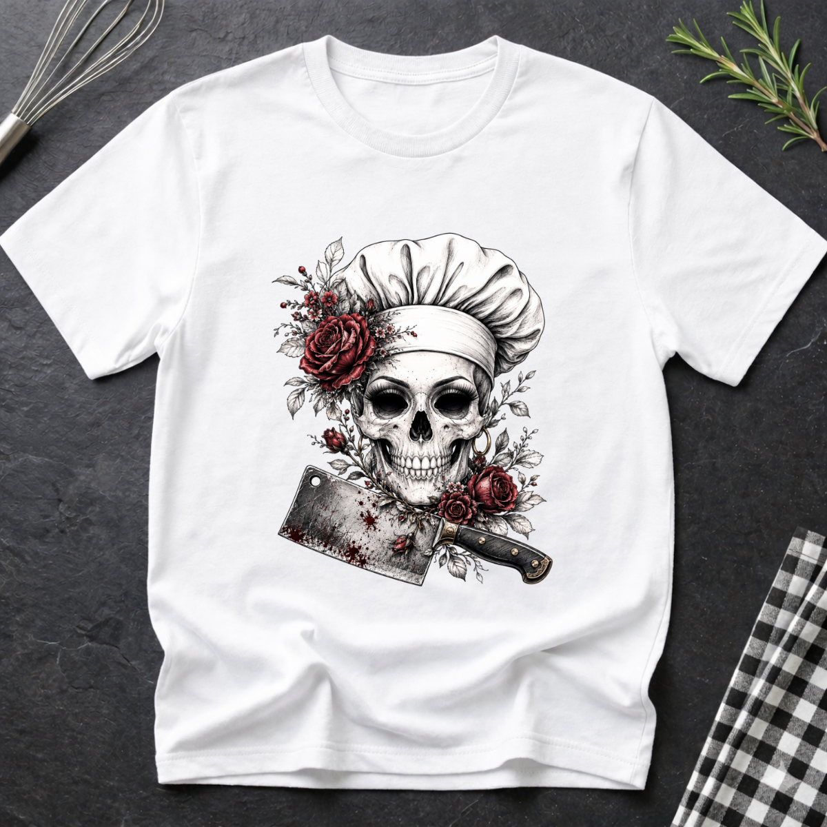 Female Chef Skull T-Shirt