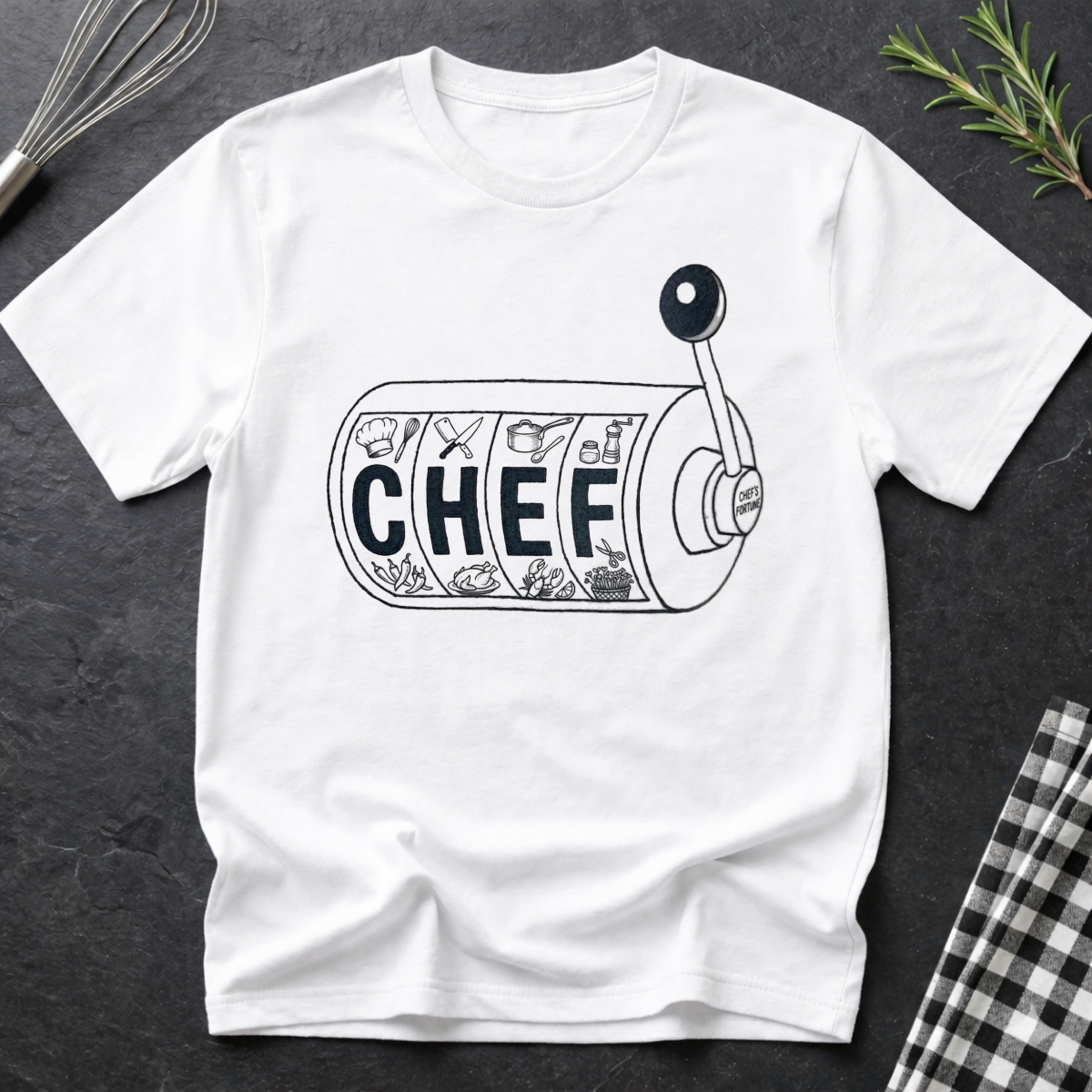 Chef Slot Machine T‑Shirt — Funny Casino Chef Graphic Tee