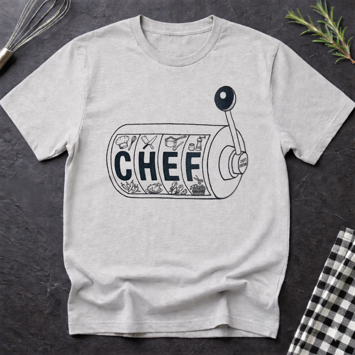 Chef Slot Machine T‑Shirt — Funny Casino Chef Graphic Tee