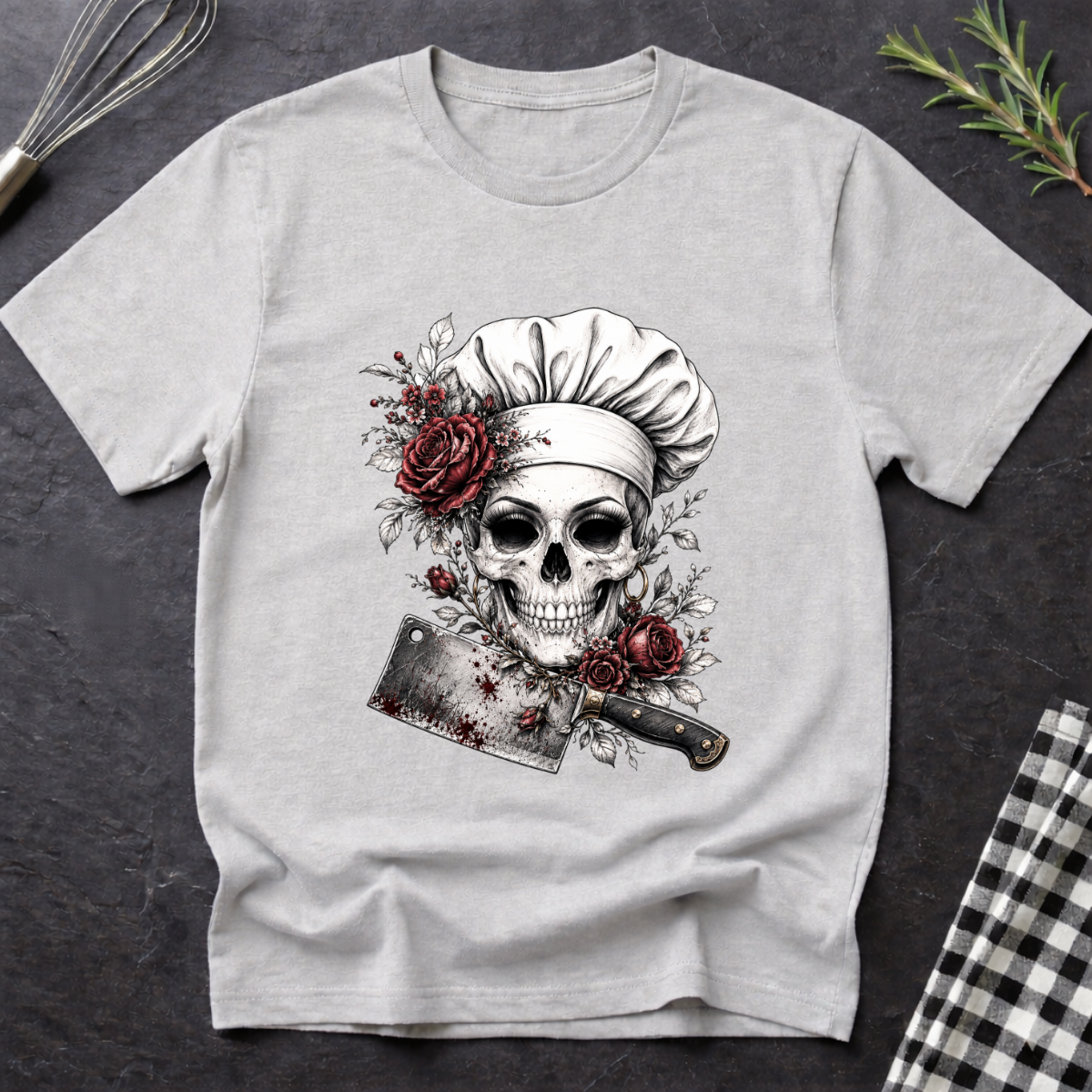 Female Chef Skull T-Shirt