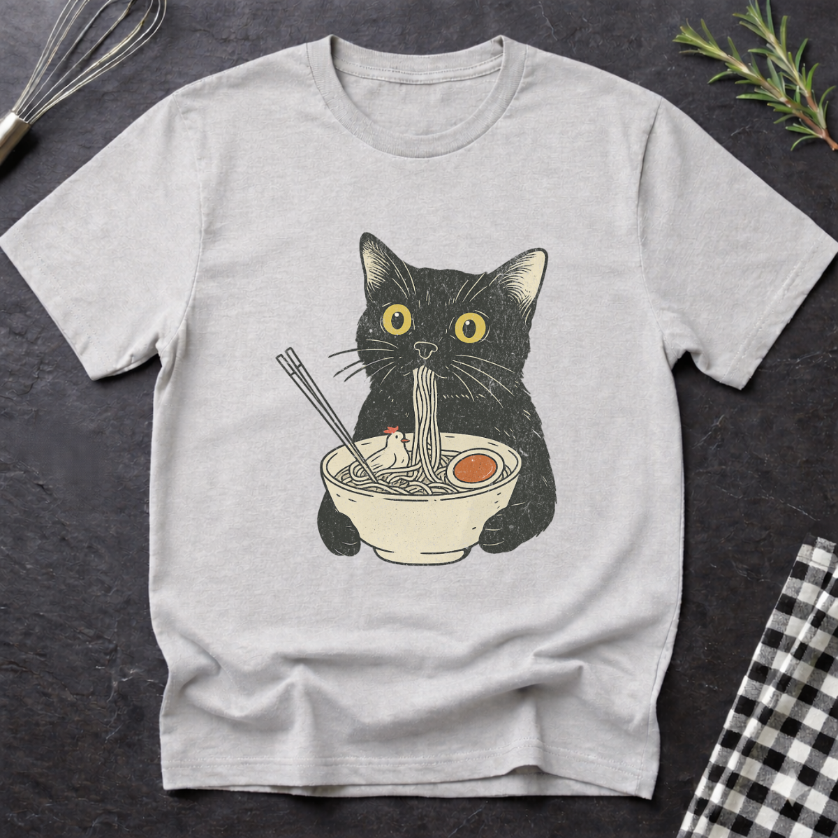 Ramen Meowster Black Cat T-Shirt