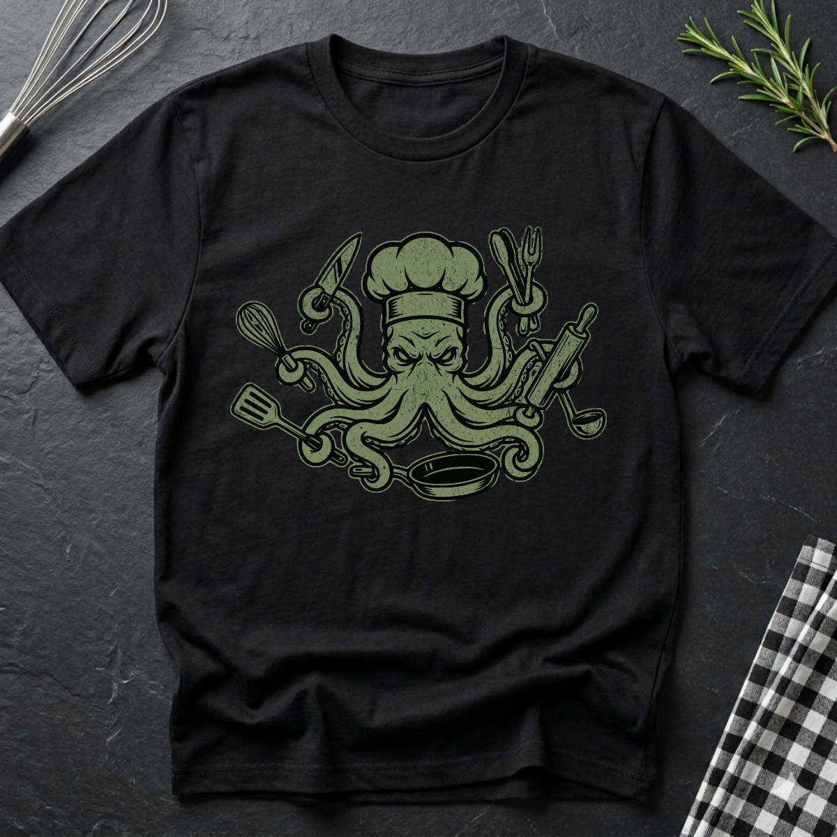 Green Octopus Chef T-Shirt
