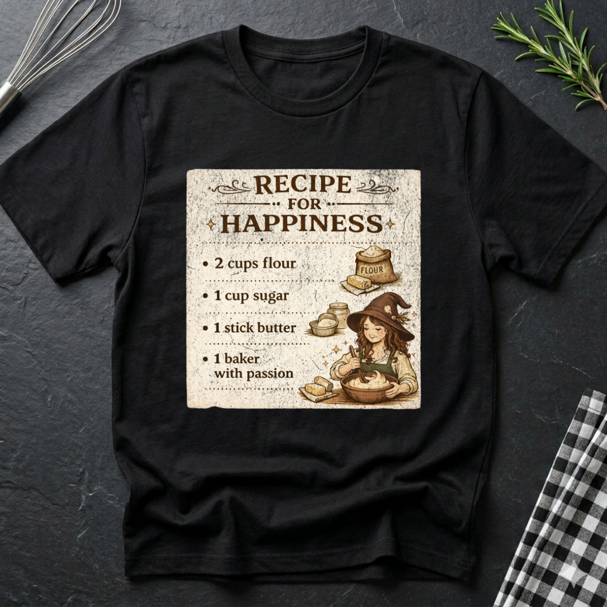 Recipe for Hapiness, Cute Baking T-Shirt