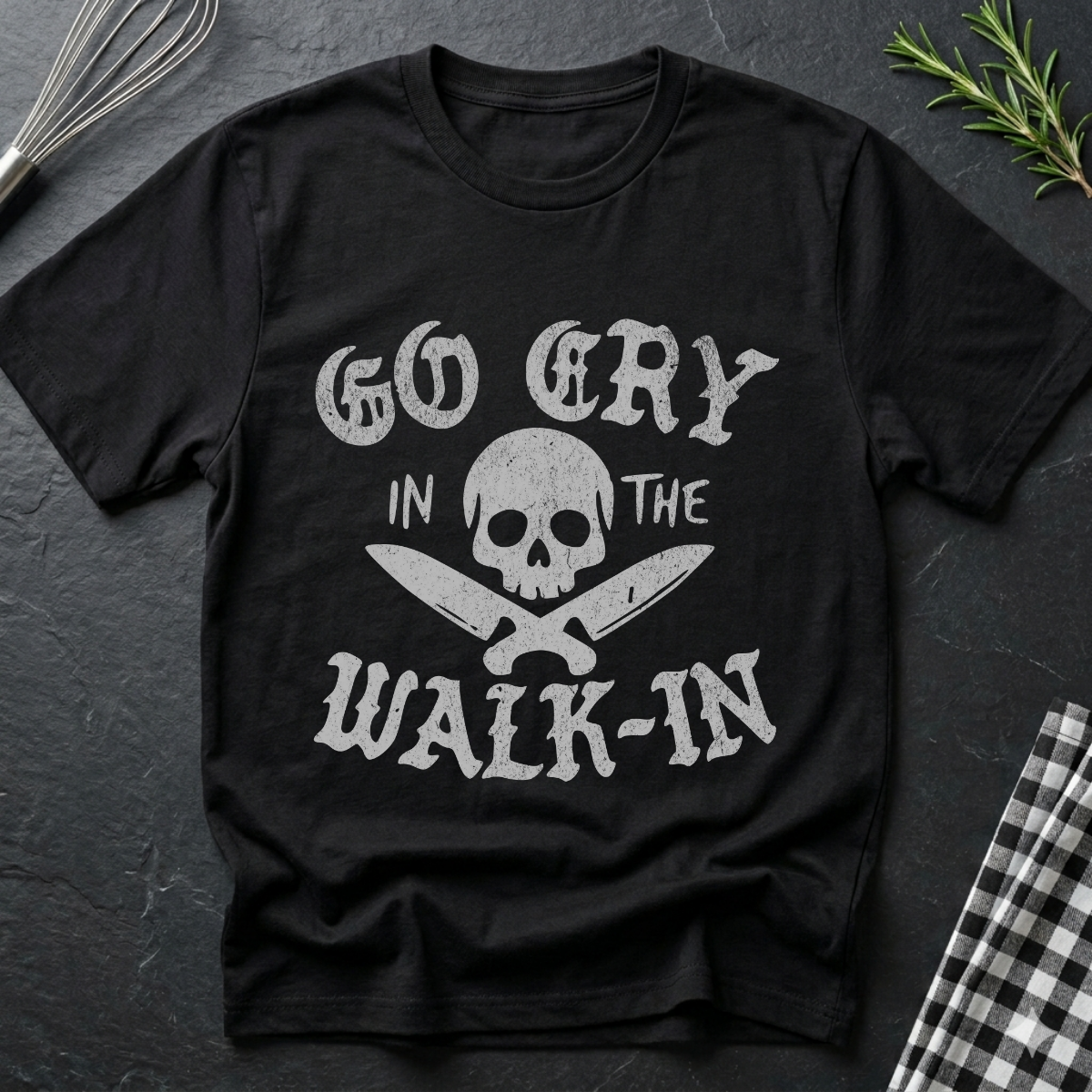 Go Cry in the Walk in, Skull T-Shirt
