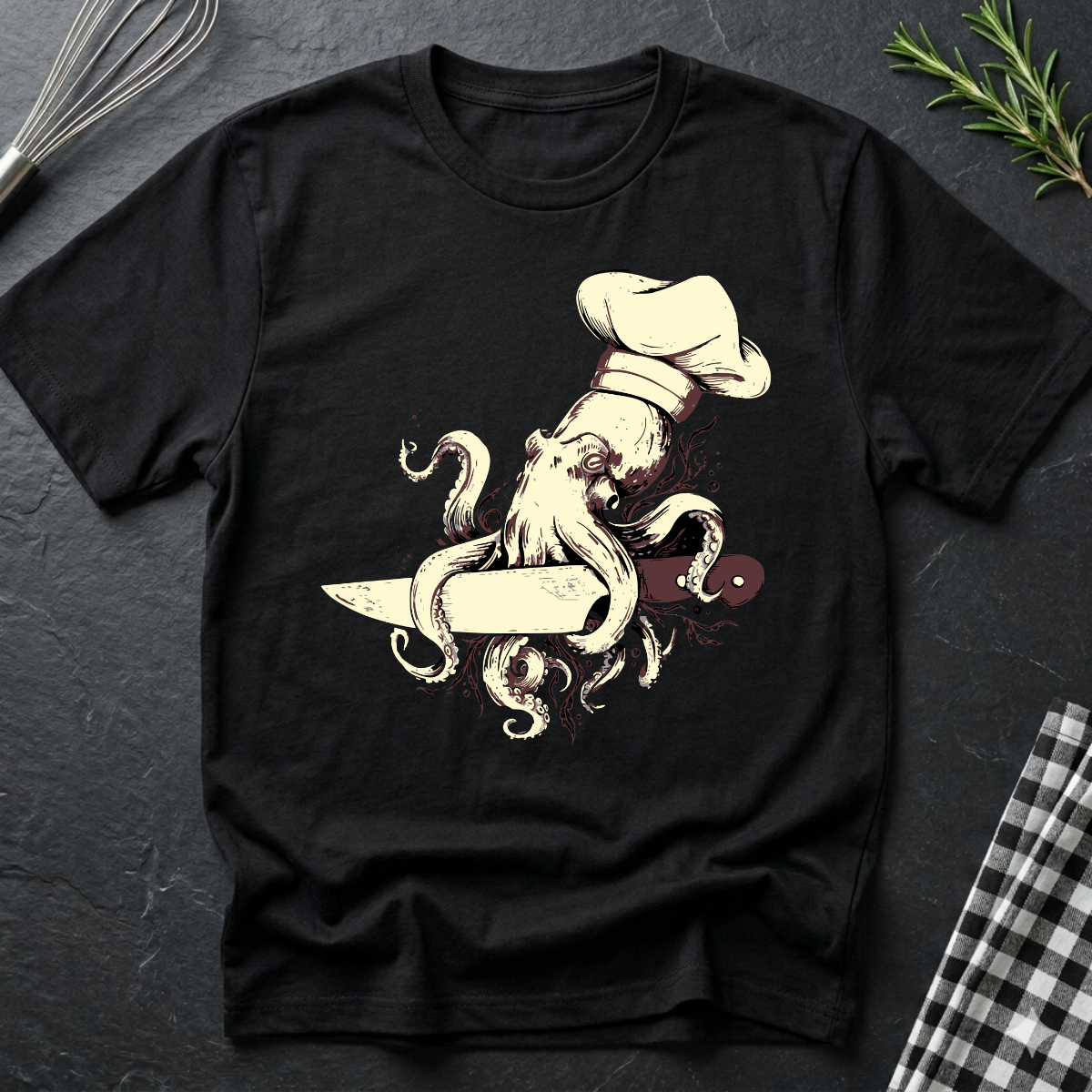 Chef Octopus holding knife T-Shirt