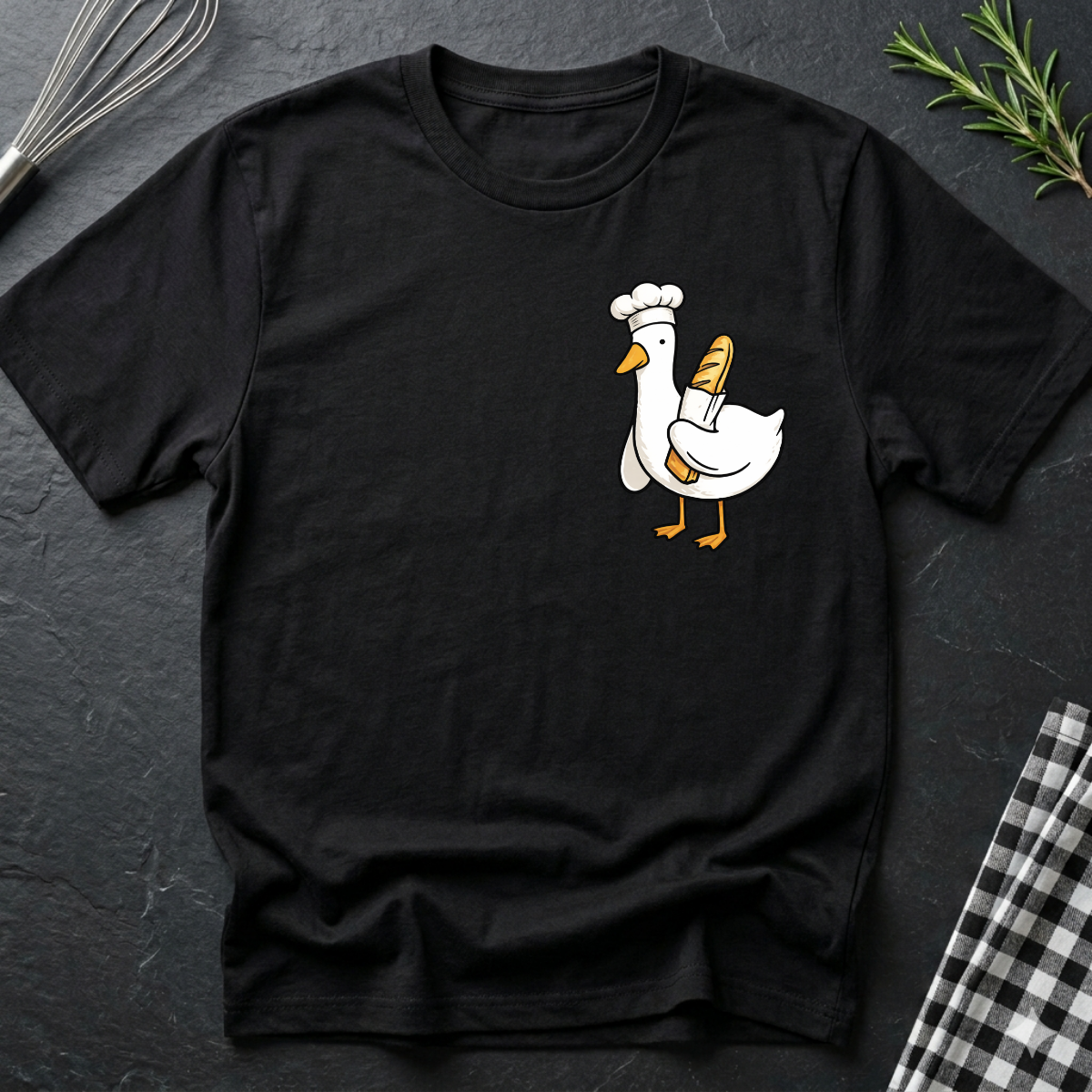 Chef Goose holding Baguette T-Shirt
