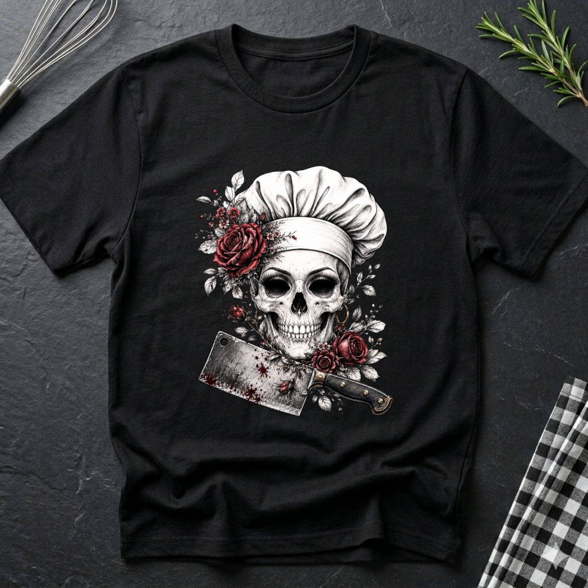 Female Chef Skull T-Shirt