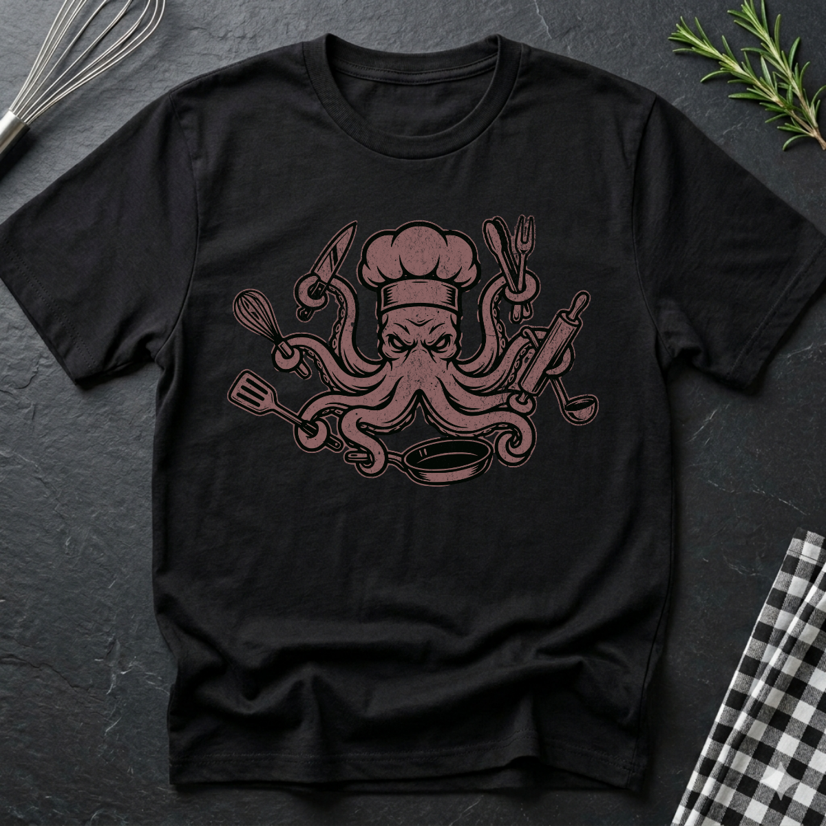 Red Octopus Chef T-Shirt