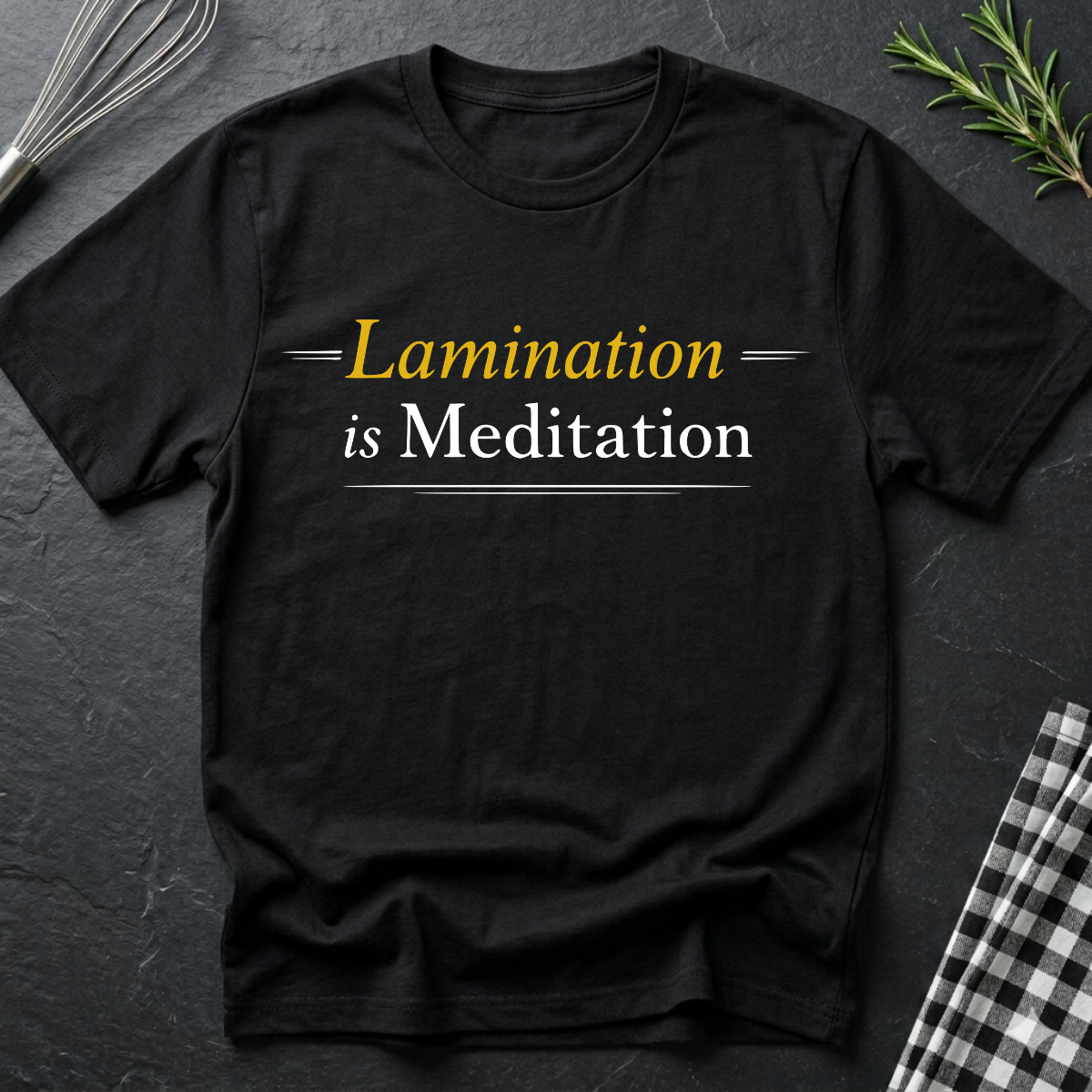 Lamination is Meditation Pastry Chef T-Shirt