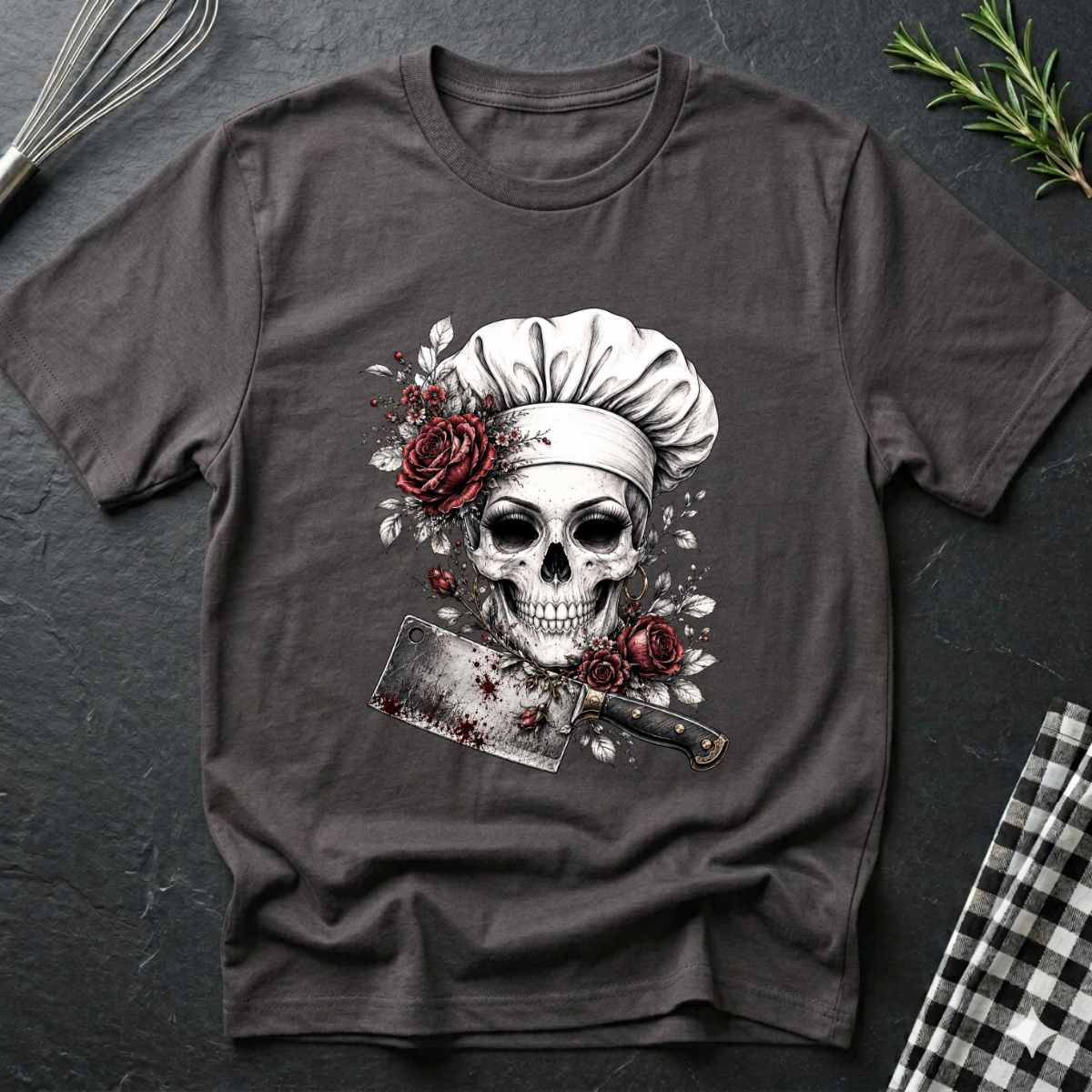 Female Chef Skull T-Shirt