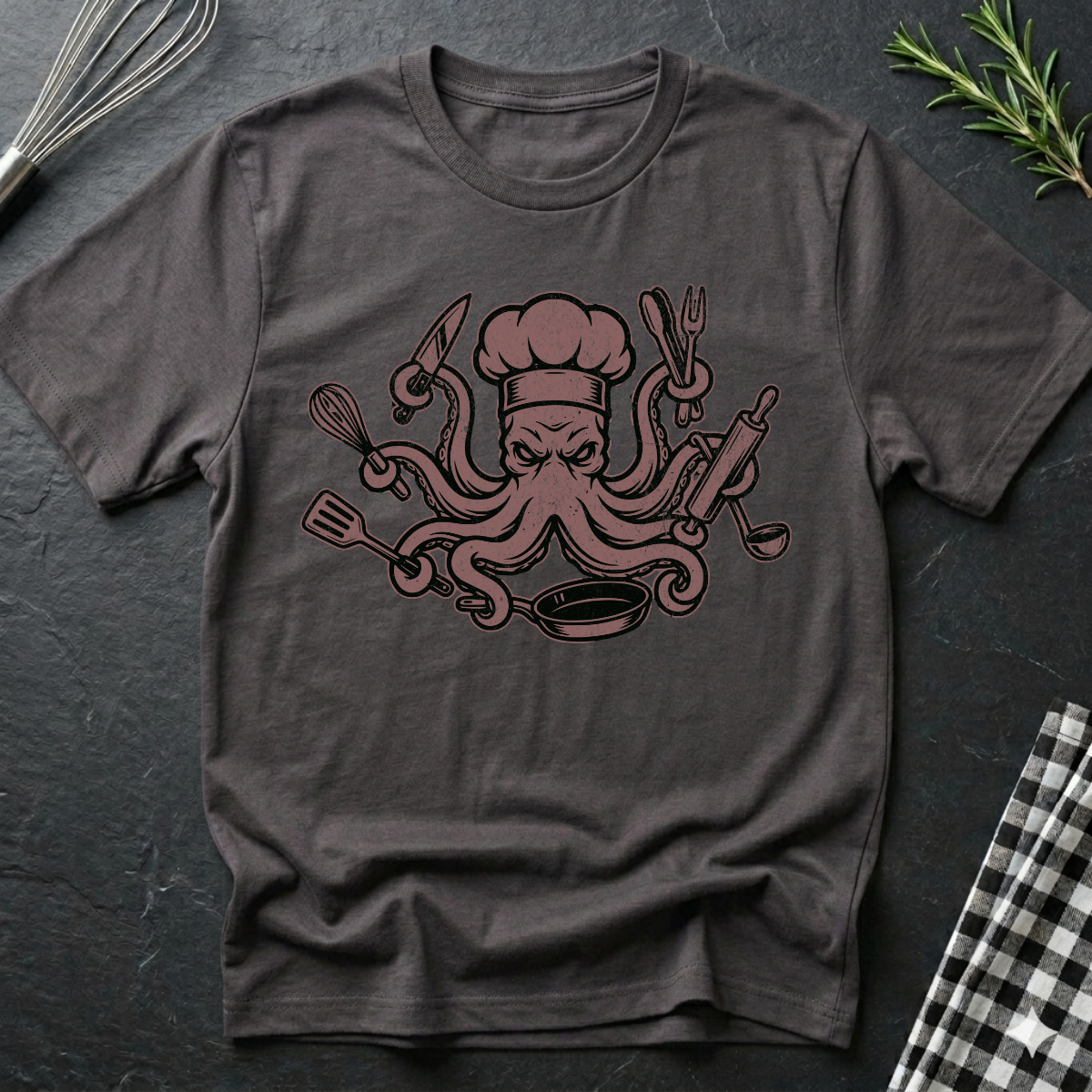 Red Octopus Chef T-Shirt