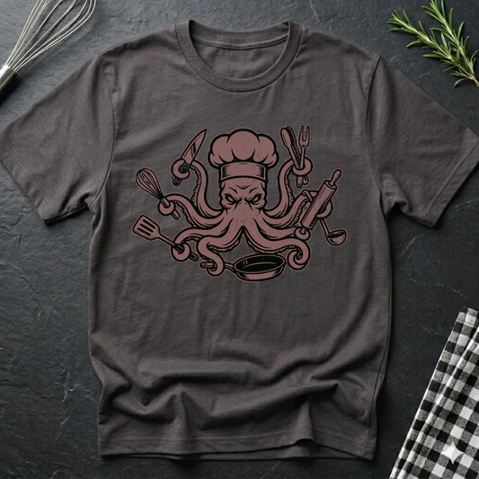 Red Octopus Chef T-Shirt
