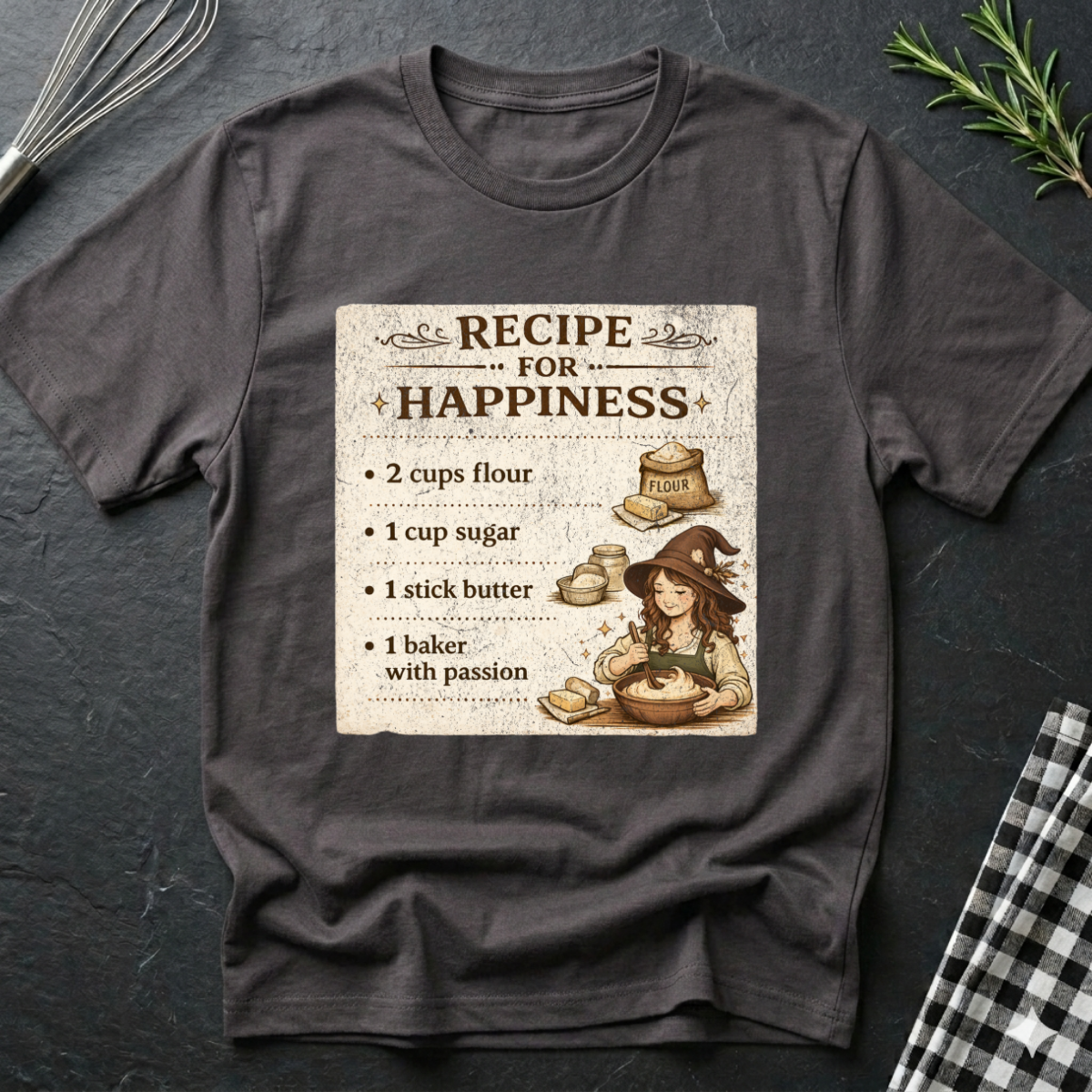 Recipe for Hapiness, Cute Baking T-Shirt