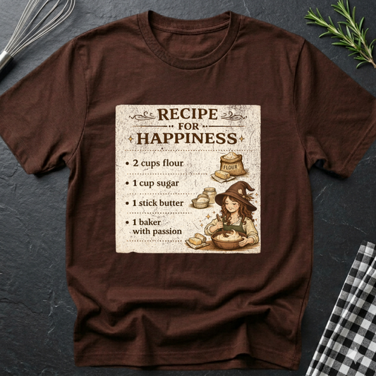 Recipe for Hapiness, Cute Baking T-Shirt