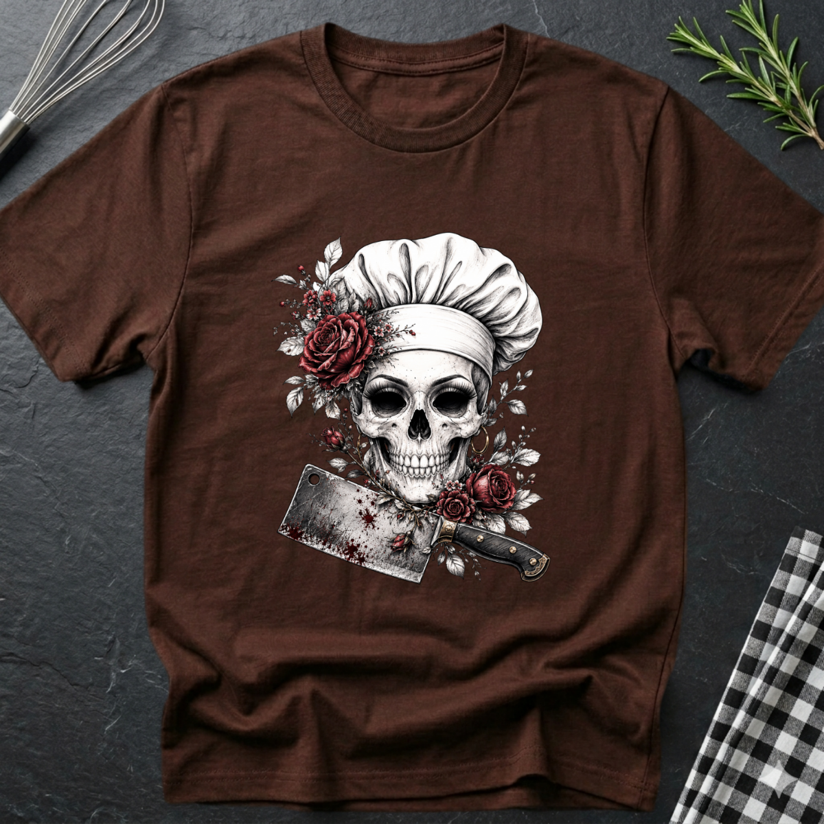 Female Chef Skull T-Shirt