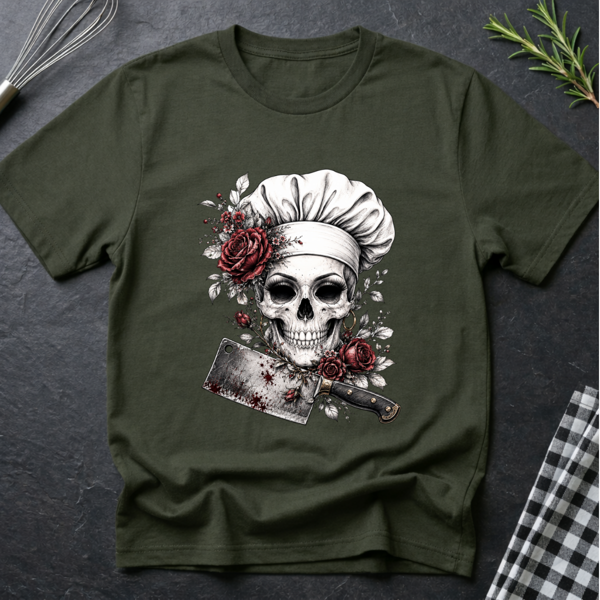 Female Chef Skull T-Shirt
