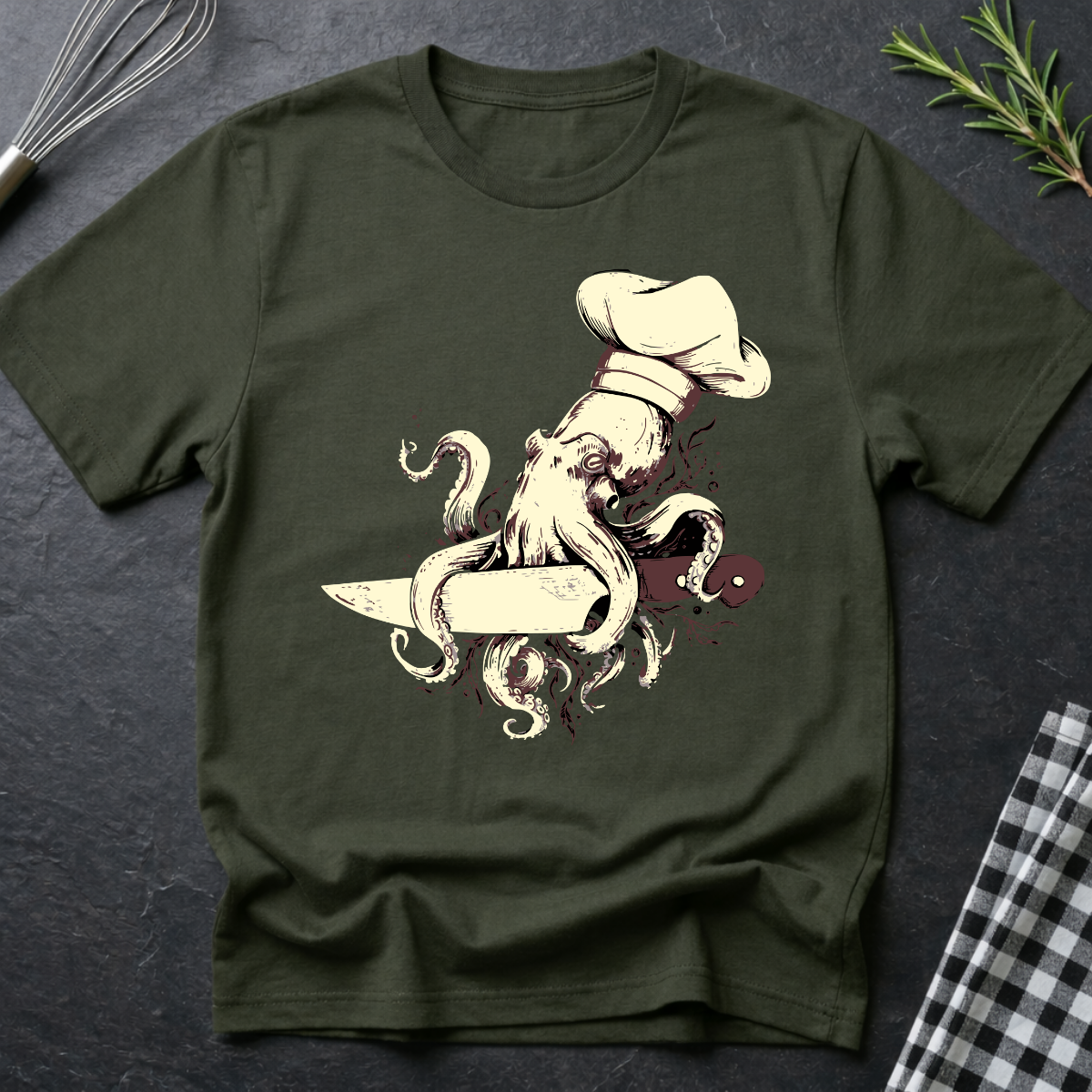 Chef Octopus holding knife T-Shirt