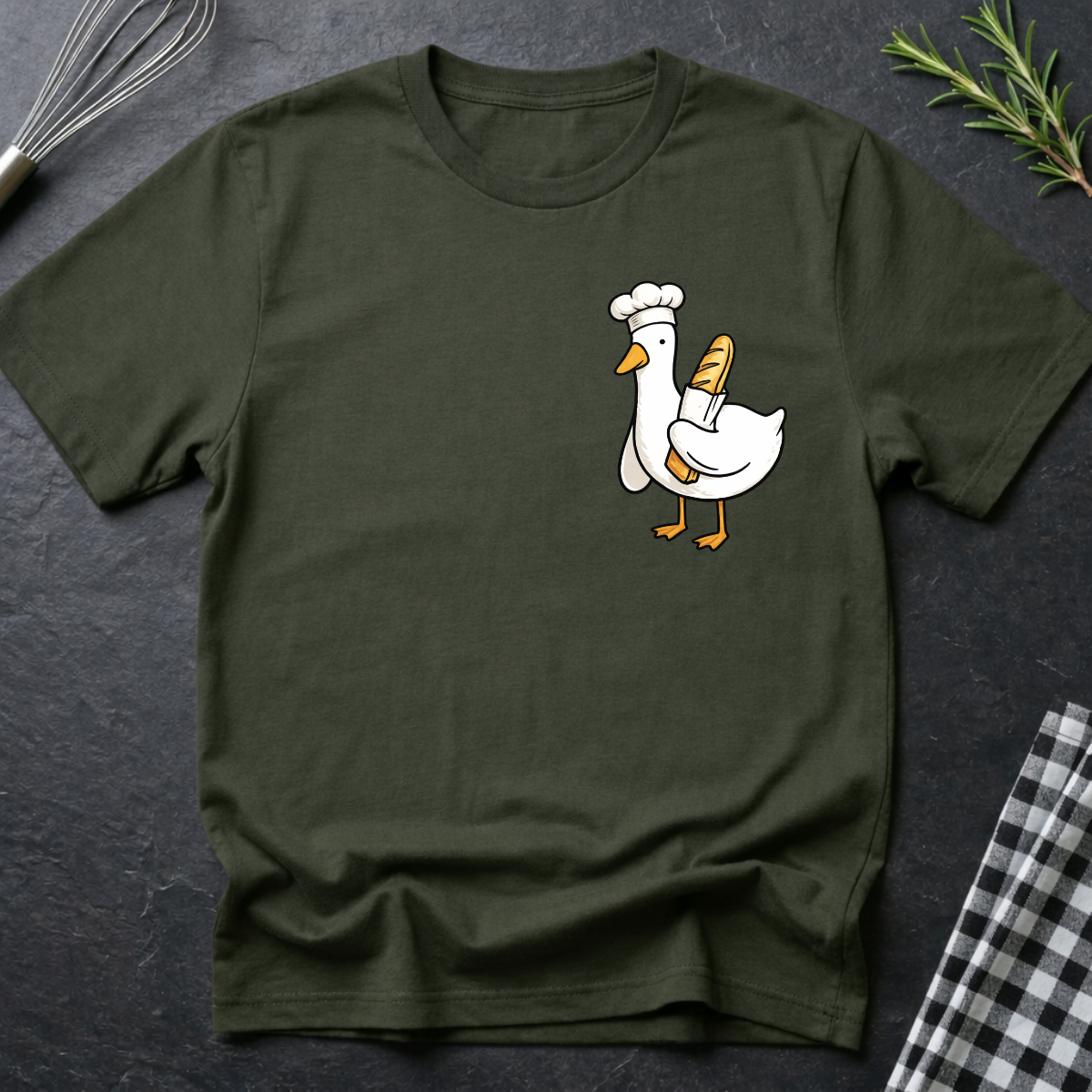 Chef Goose holding Baguette T-Shirt