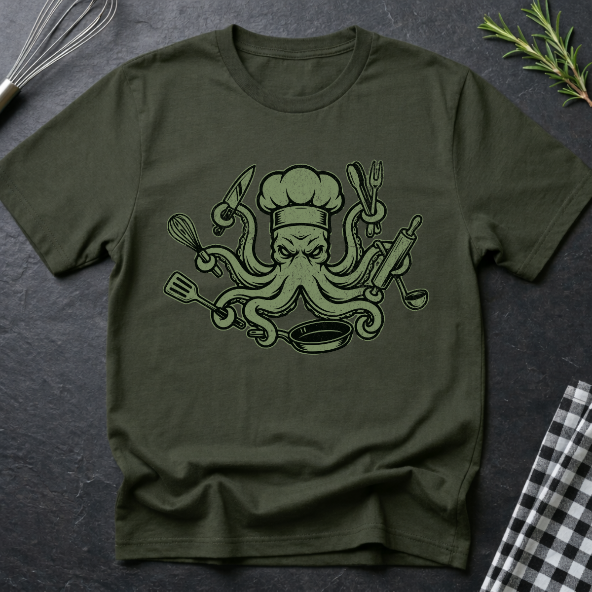 Green Octopus Chef T-Shirt