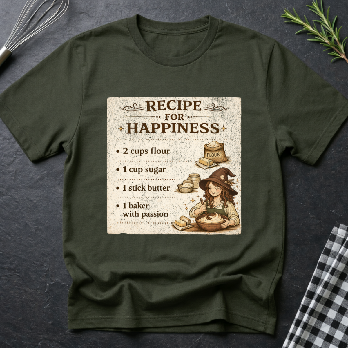 Recipe for Hapiness, Cute Baking T-Shirt