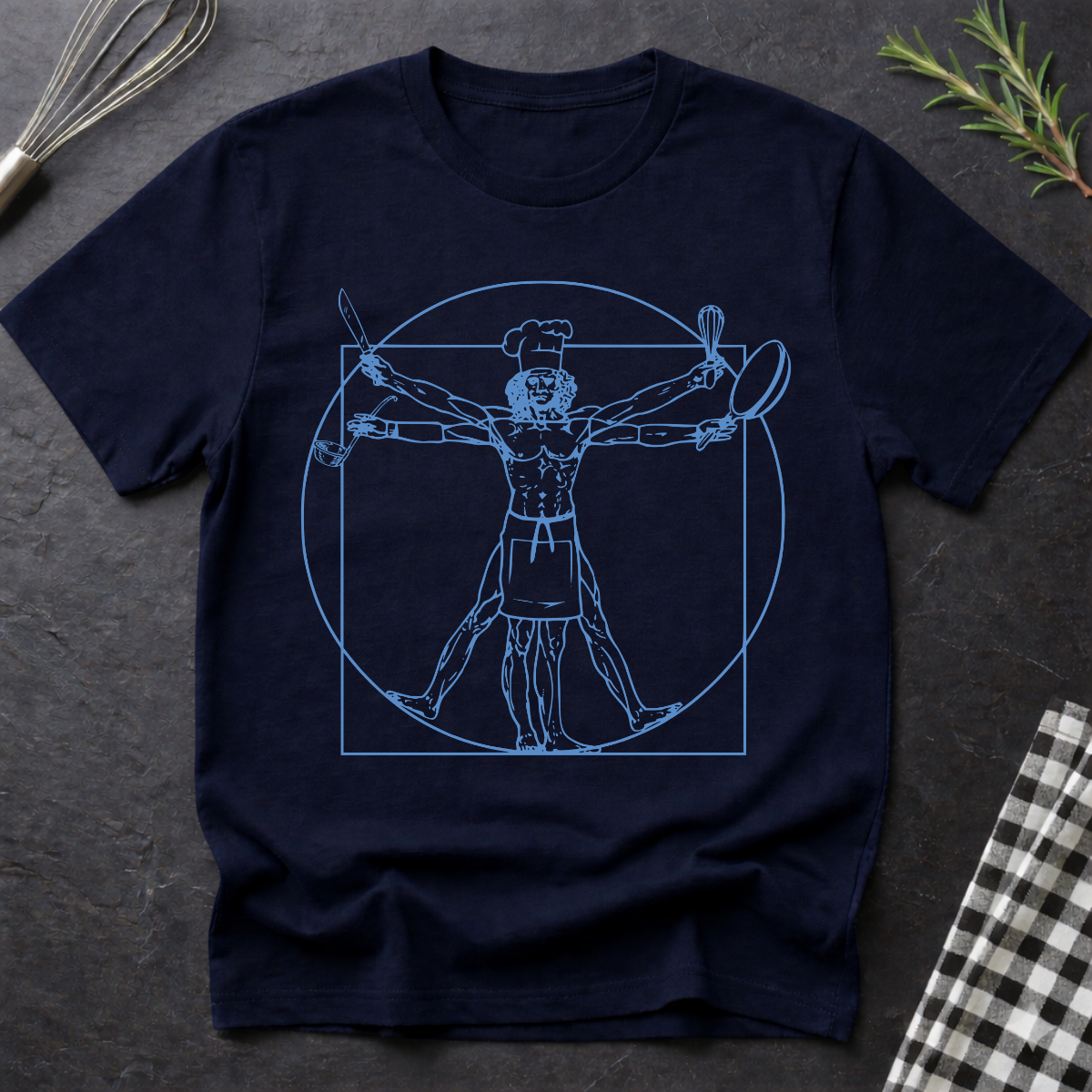 Funny Chef Vitruvian Man T-Shirt
