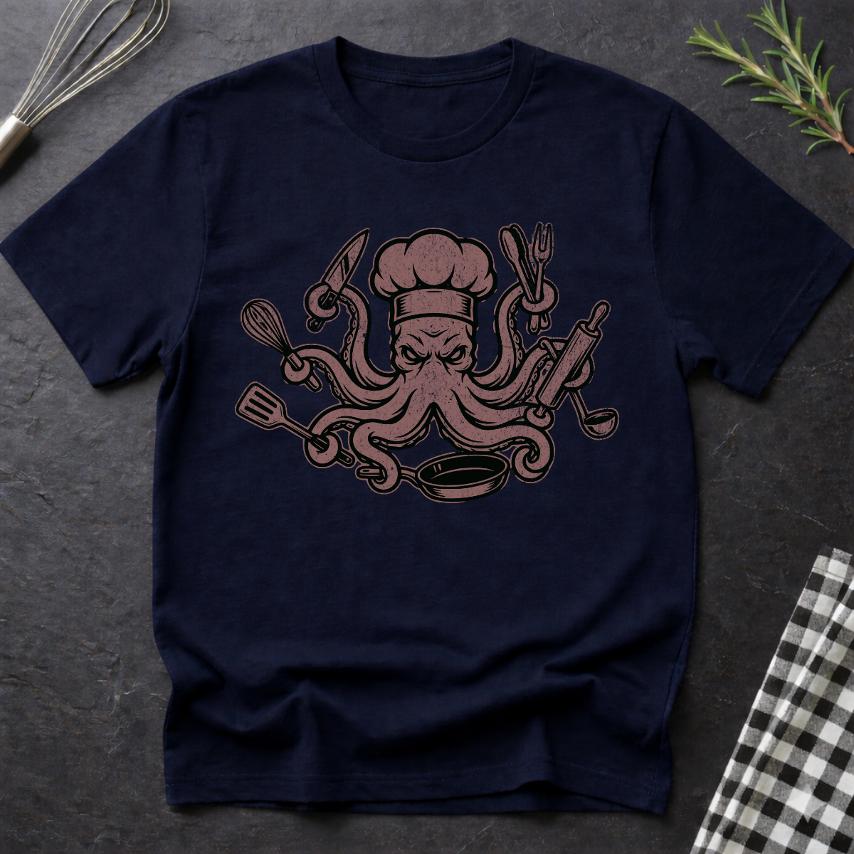 Red Octopus Chef T-Shirt