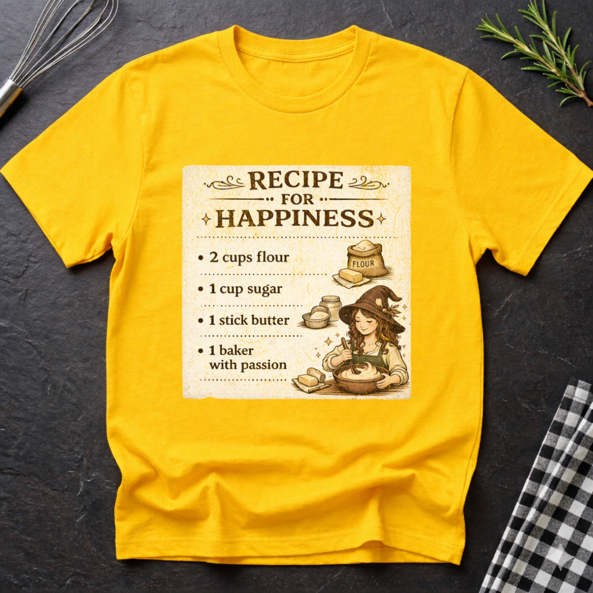 Recipe for Hapiness, Cute Baking T-Shirt