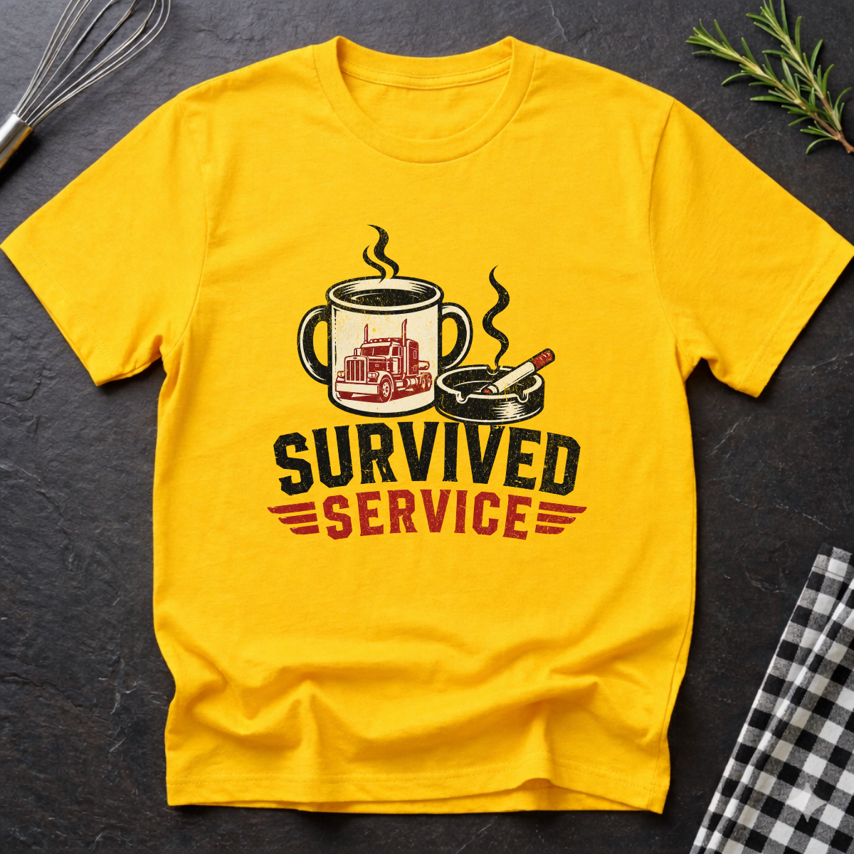 Survived Service Trucker Chef T-Shirt