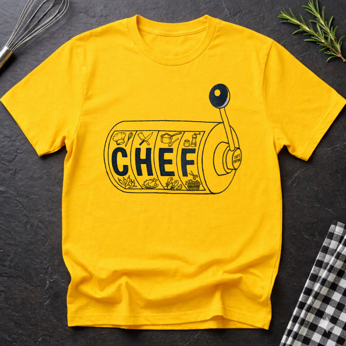 Chef Slot Machine T‑Shirt — Funny Casino Chef Graphic Tee