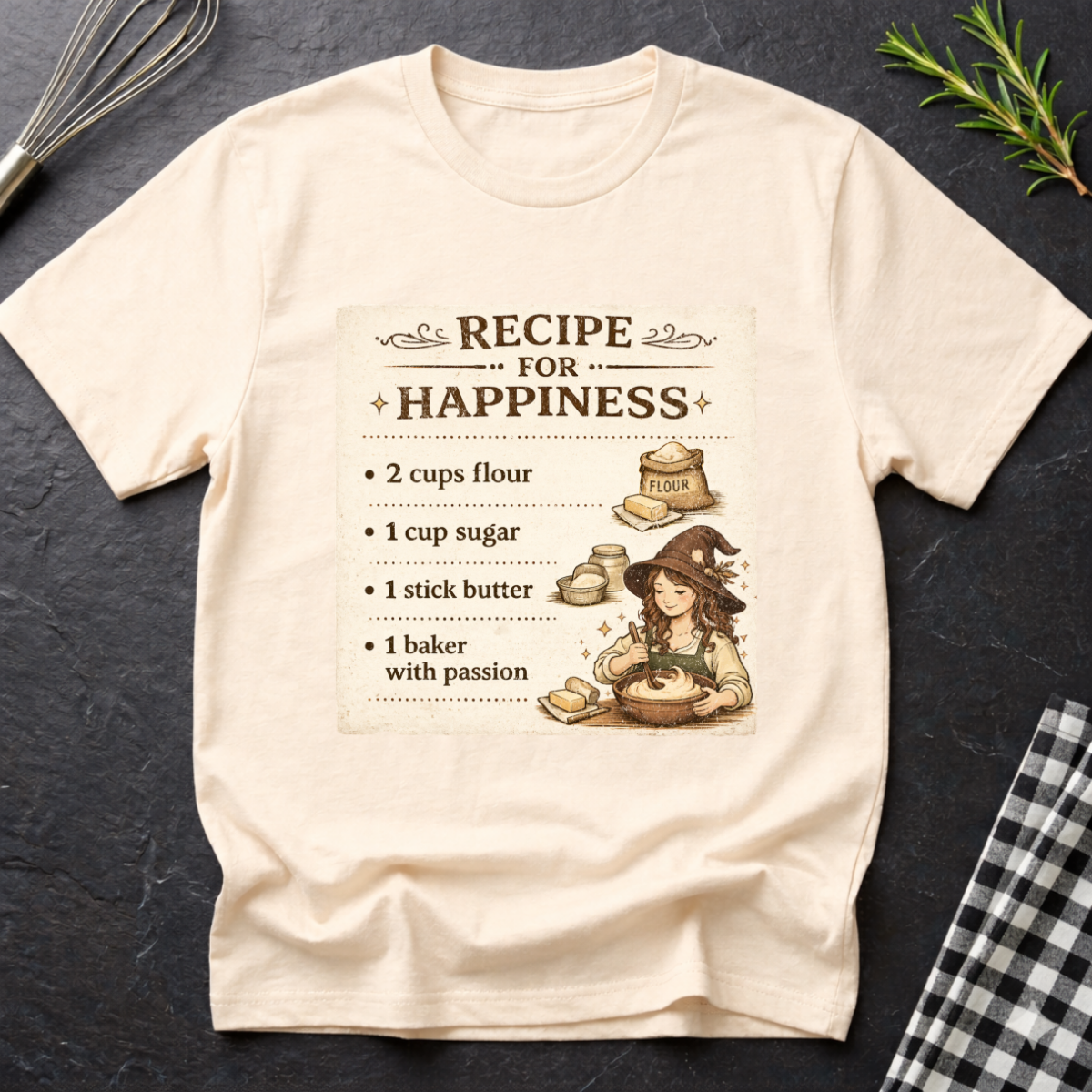 Recipe for Hapiness, Cute Baking T-Shirt
