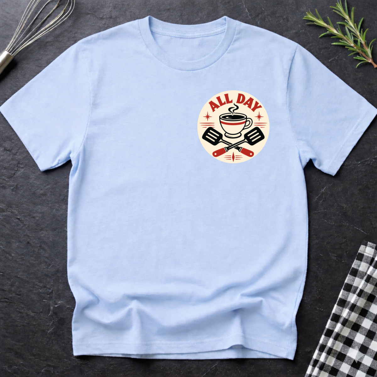 All Day Caffeinated Chef Emblem T-Shirt