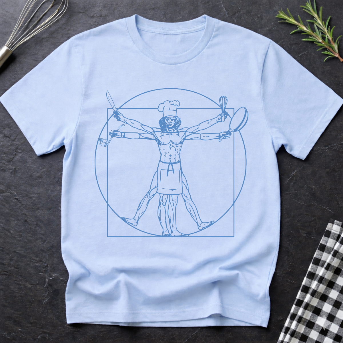Funny Chef Vitruvian Man T-Shirt