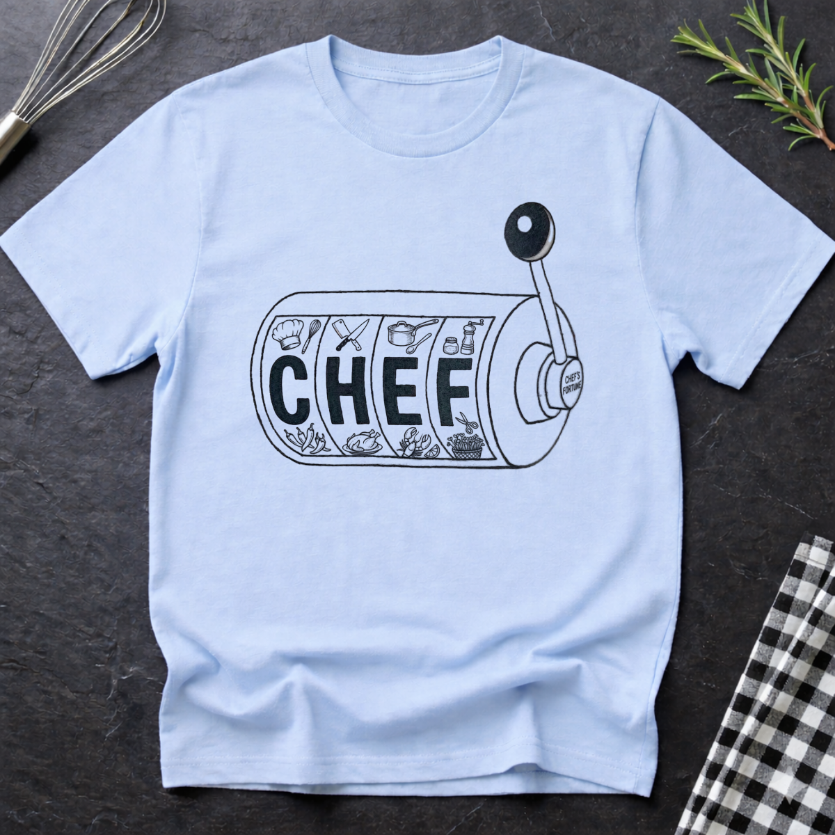 Chef Slot Machine T‑Shirt — Funny Casino Chef Graphic Tee