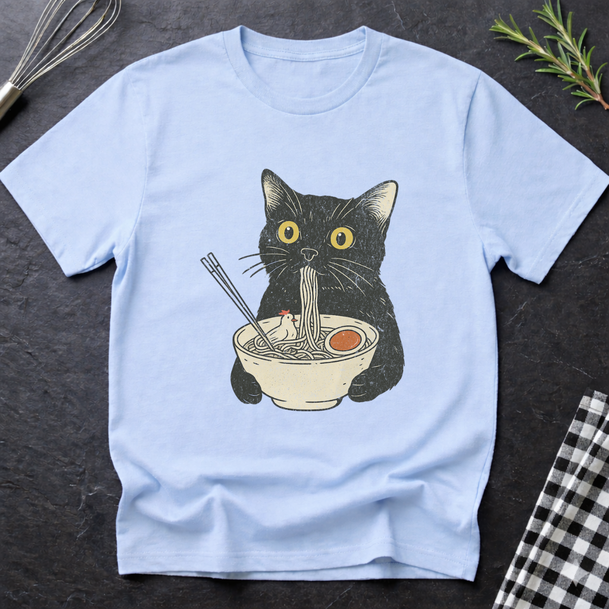 Ramen Meowster Black Cat T-Shirt