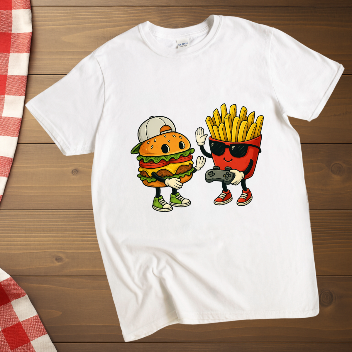 Gaming cool Burger and french fries T-Shirt