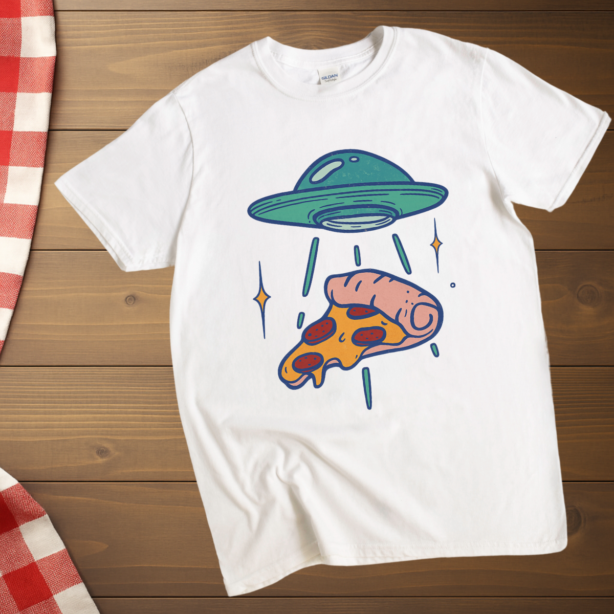 Pizza Slice Alien Abduction T-Shirt